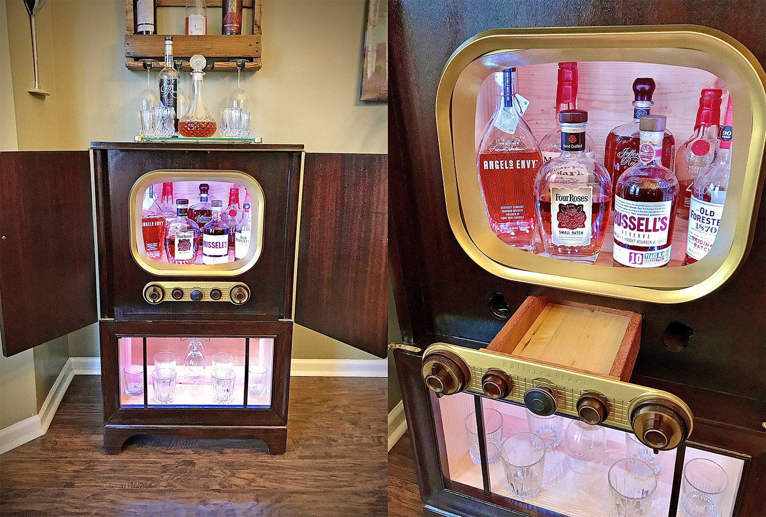 Vintage TV Liquor Cabinets - How to build diy retro television booze cabinet bar cart