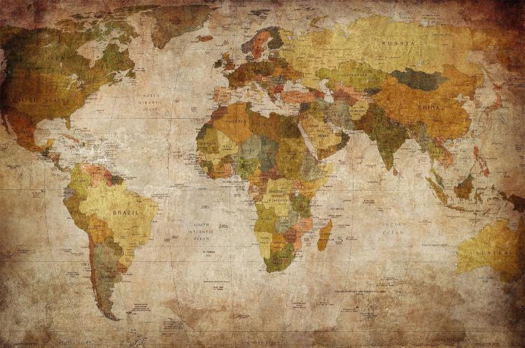 World Wall Map Vintage