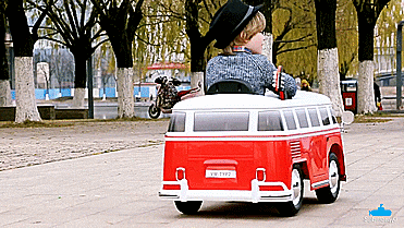 Volkswagen Bus Ride On Kids Toy Car - Electric VW Hippy Van Toy Car
