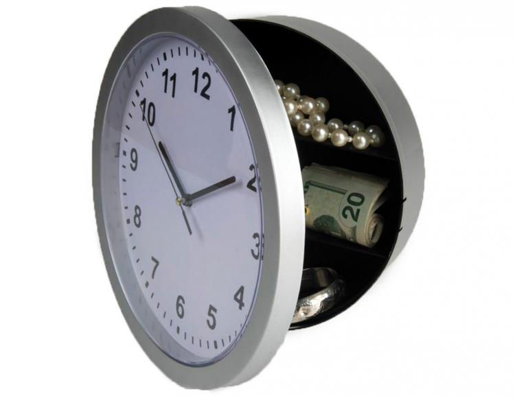 Wall Clock Hidden Secret Safe Money Stash Jewellery Security Kitchen House Pills 