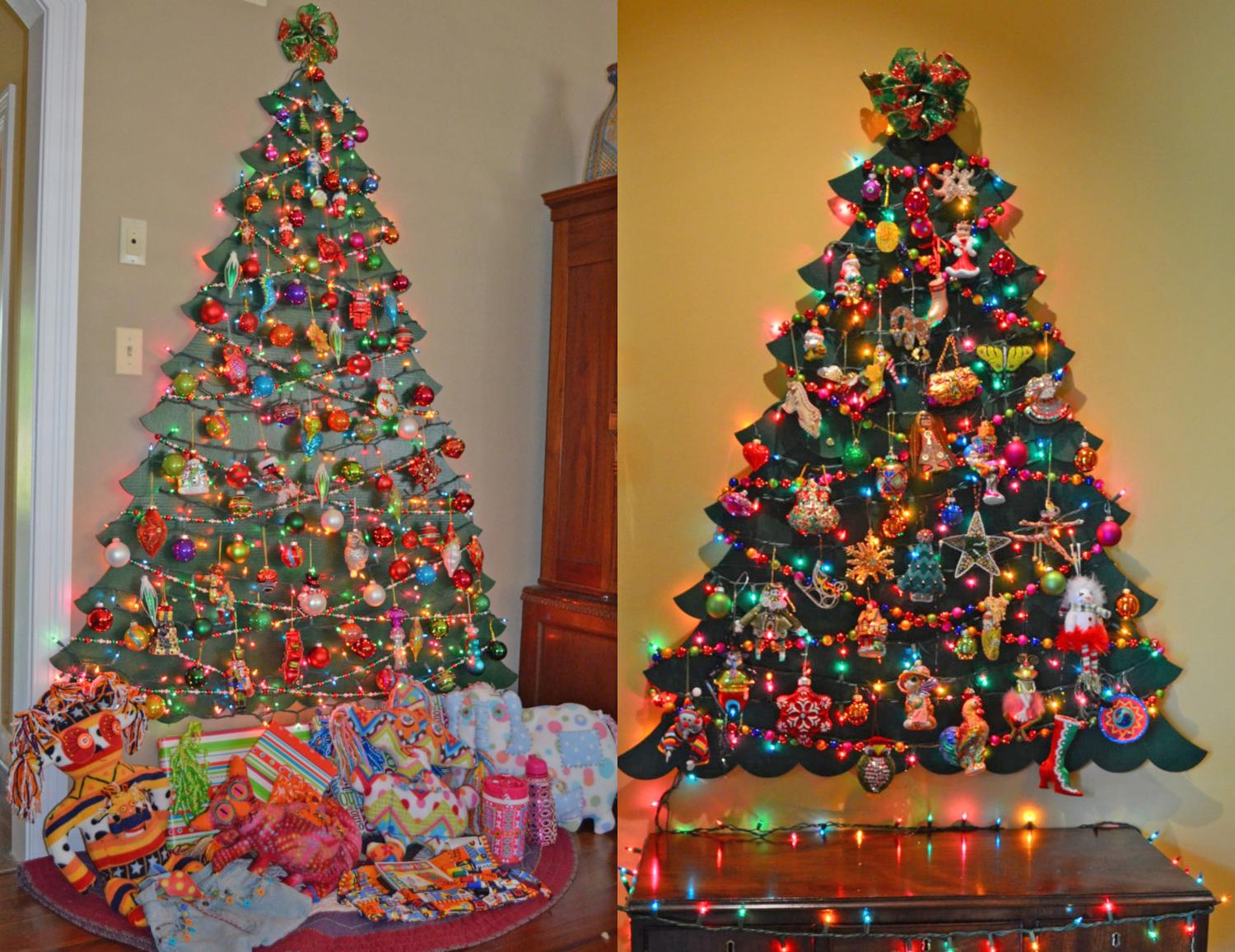 These Flat Wall Mounted Christmas Trees Will Save Tons Of Space In