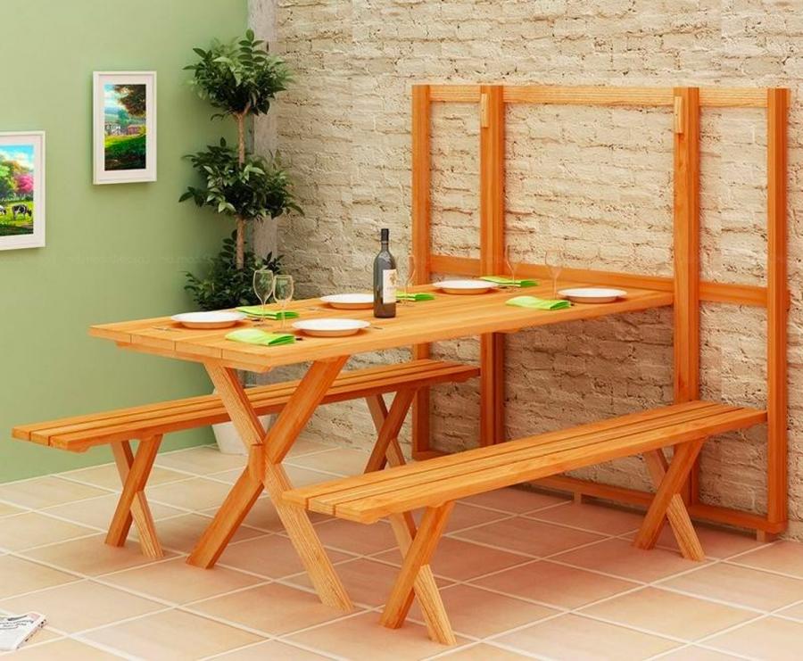 Wall Mounted Fold-up Picnic Table - Viking IV wall set