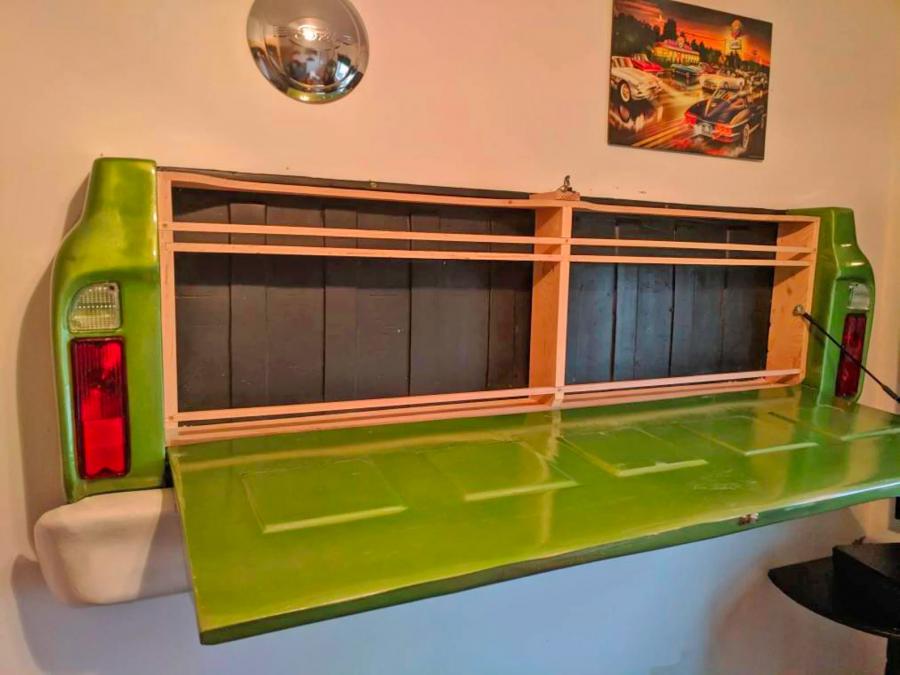 This WallMounted Truck Tailgate Bar Is The Perfect Home Bar For Truck