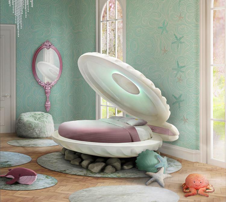 Little Mermaid Bed - Clam Shell Shaped Kids Bed