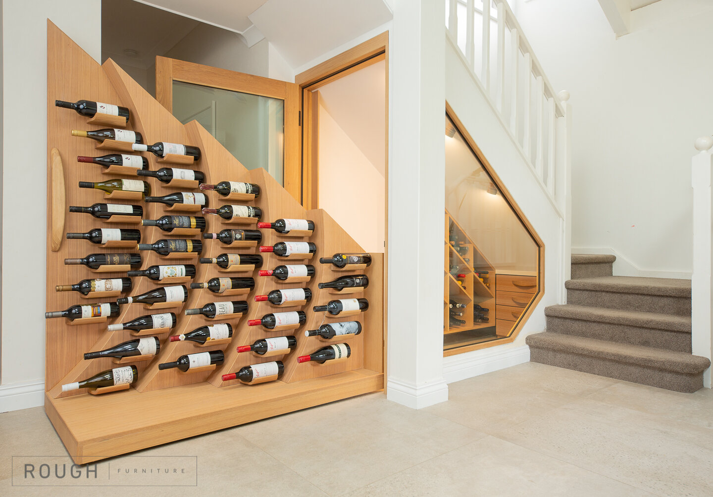 Wave Wine Rack Slide-Out Wine Cellar That's Under The Stairs