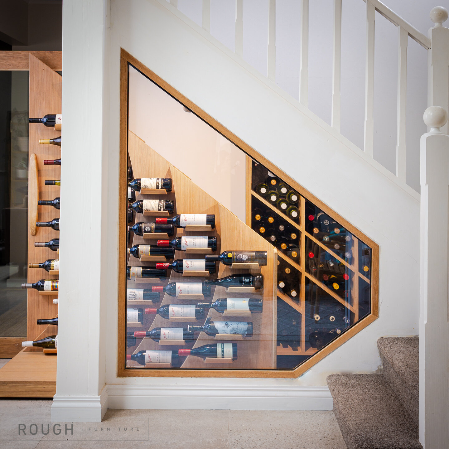 Wave Wine Rack Slide-Out Wine Cellar That's Under The Stairs