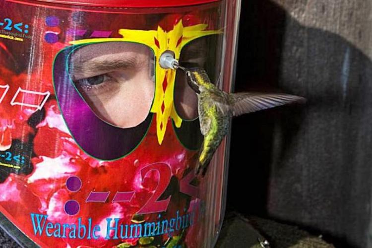 Wearable Hummingbird Feeding Mask