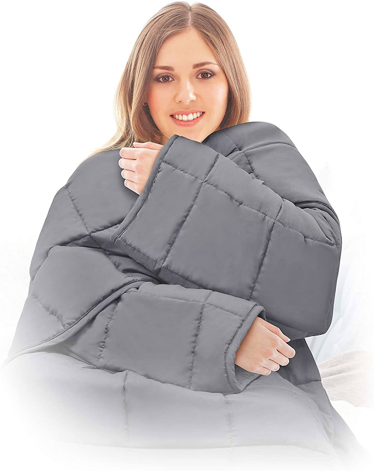 Theres Now A Snuggie Like Weighted Blanket With Sleeves To Calm Your Nerves On The Go