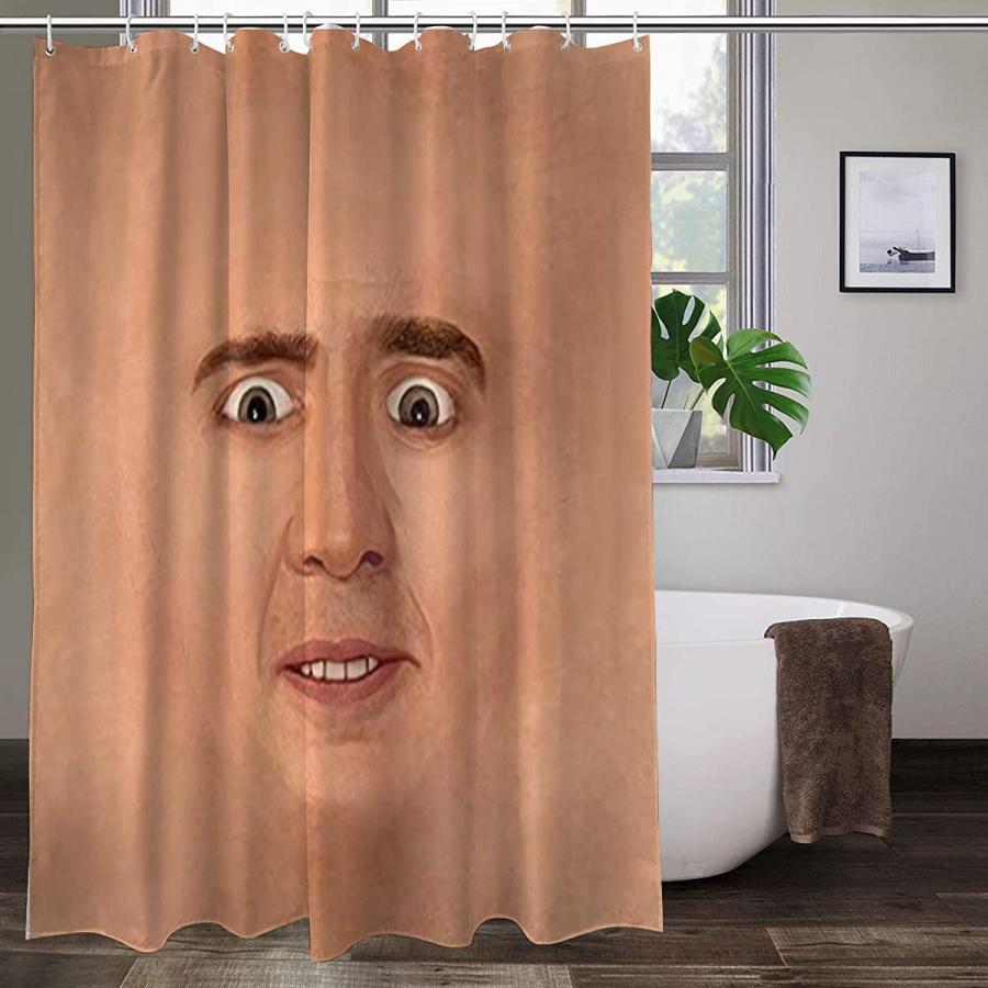 Nicolas Cage face shower curtain