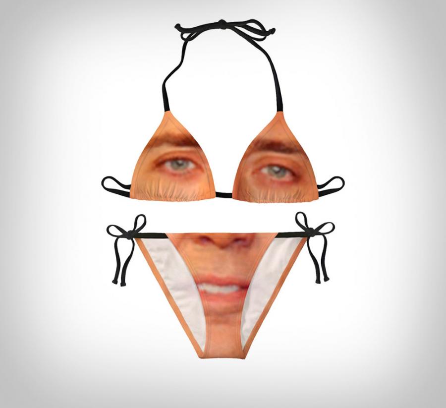 Nicolas Cage Face Bikini - Funny White Elephant Gift