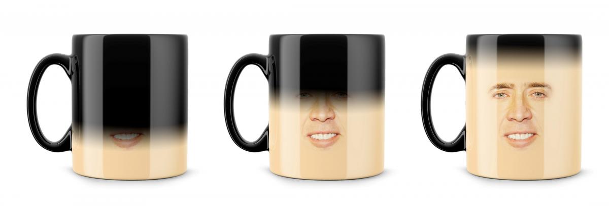Nicolas Cage Face Magic Revealing Coffee Mug - Funny white elephant gift