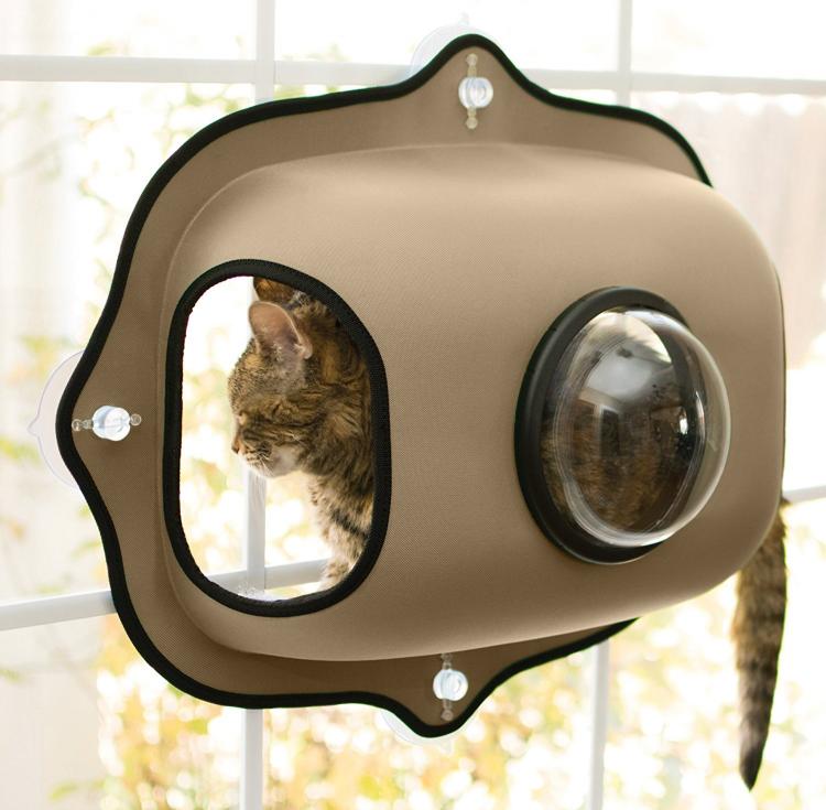 K&H Manufacturing EZ Mount Window Cat Bed - Window Suction Kitty Pod - Car Window Cat Bed