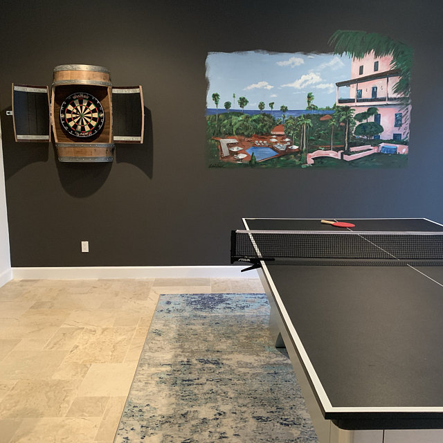 Wine Barrel Dartboard Cabinet