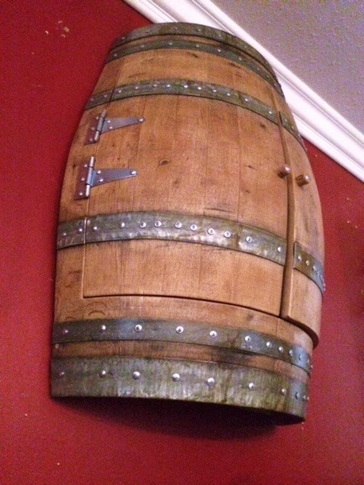 Wine Barrel Dartboard Cabinet