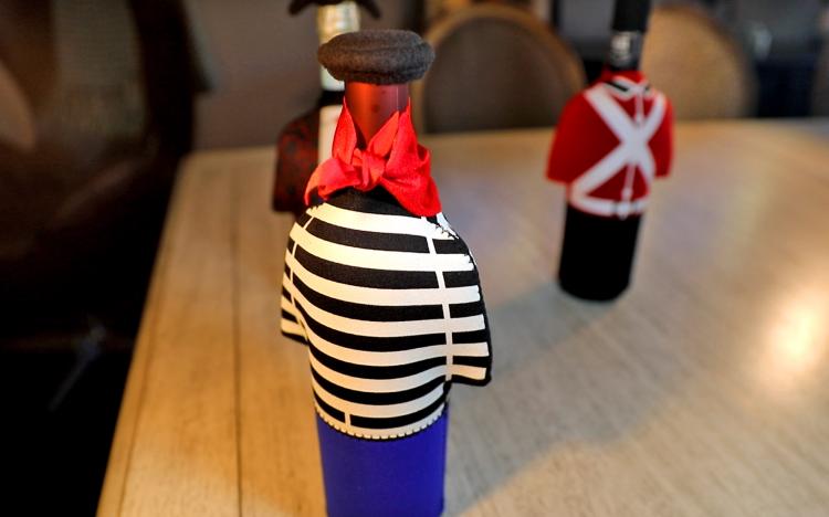 Wine Bottle Costume - Unique wine bottle covers - French Sailor Wine bottle cover
