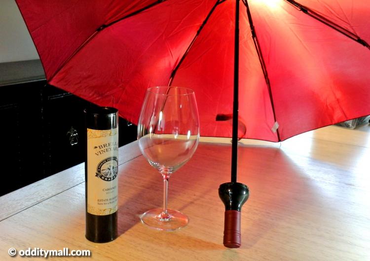 Wine bottle umbrella - Secret umbrella hidden inside fake wine bottle