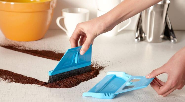Wisp One handed broom - stand while sweeping into dustpan - Unique broom with tons of features