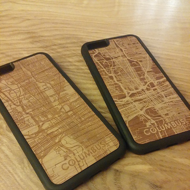 Laser Cut Wooden City Maps Made Into Smart Phone Cases