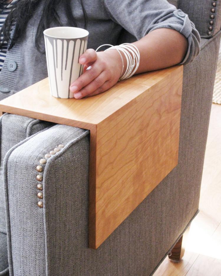 Wooden Couch Arm Table