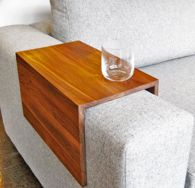 Wooden Couch Arm Table