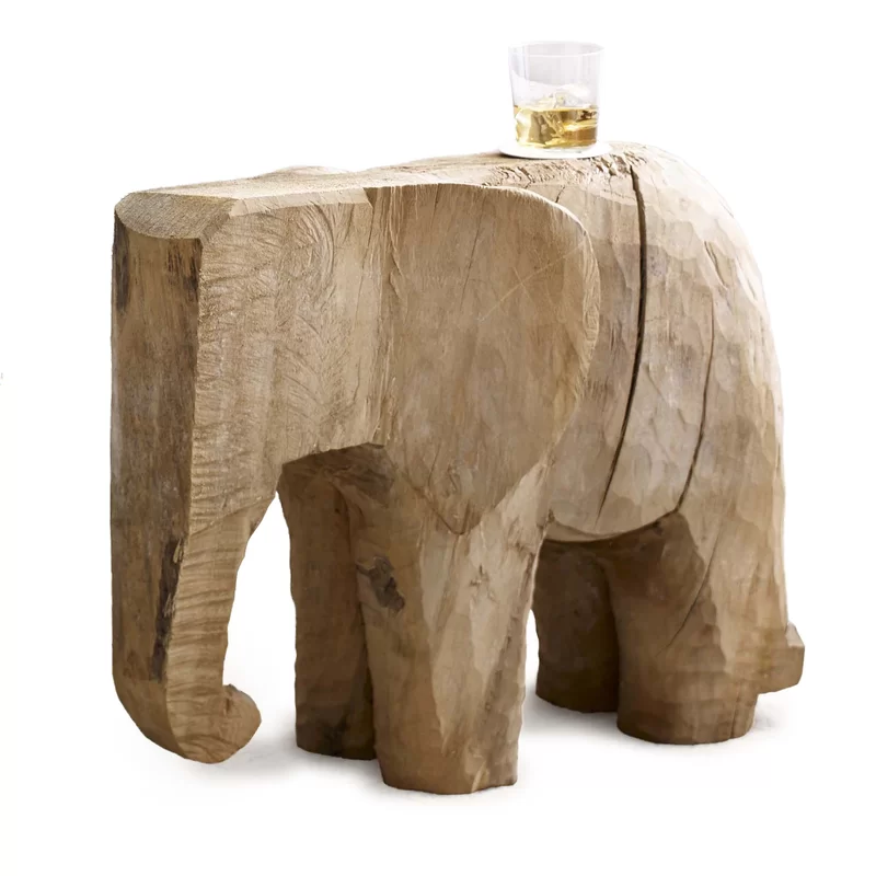 wooden elephant table