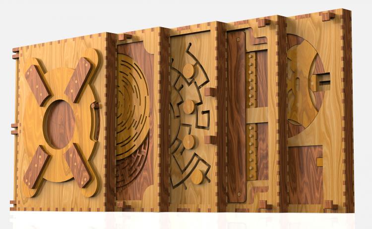Codex Silenda Wooden Puzzle Book - Puzzle Book Makes You Solve Puzzle Before Turning Page