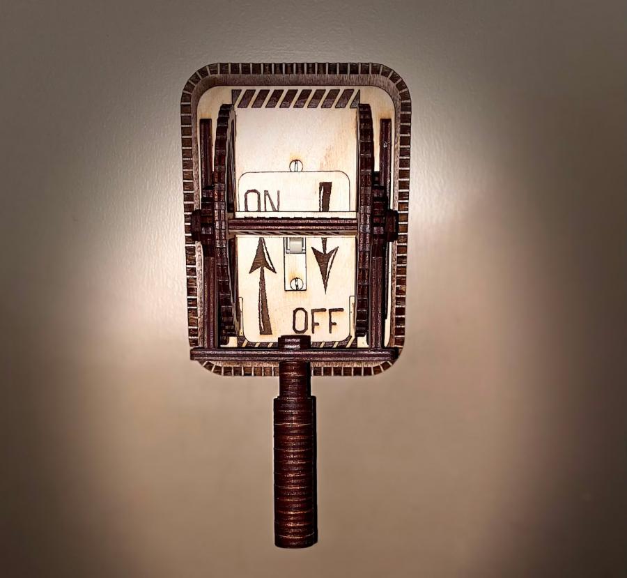 Giant Wooden Steampunk Light Switch