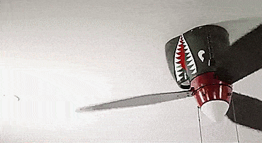 World War II Tiger Shark Plane Ceiling Fan - Best Man Cave Ceiling Fan