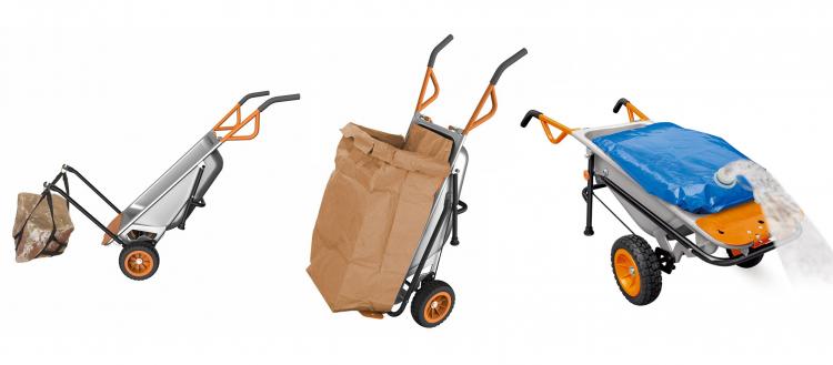 WORX Aerocart 8-in-1 Multi-Function Wheelbarrow Yard Cart - multi-tool leverage cart lifts heavy objects