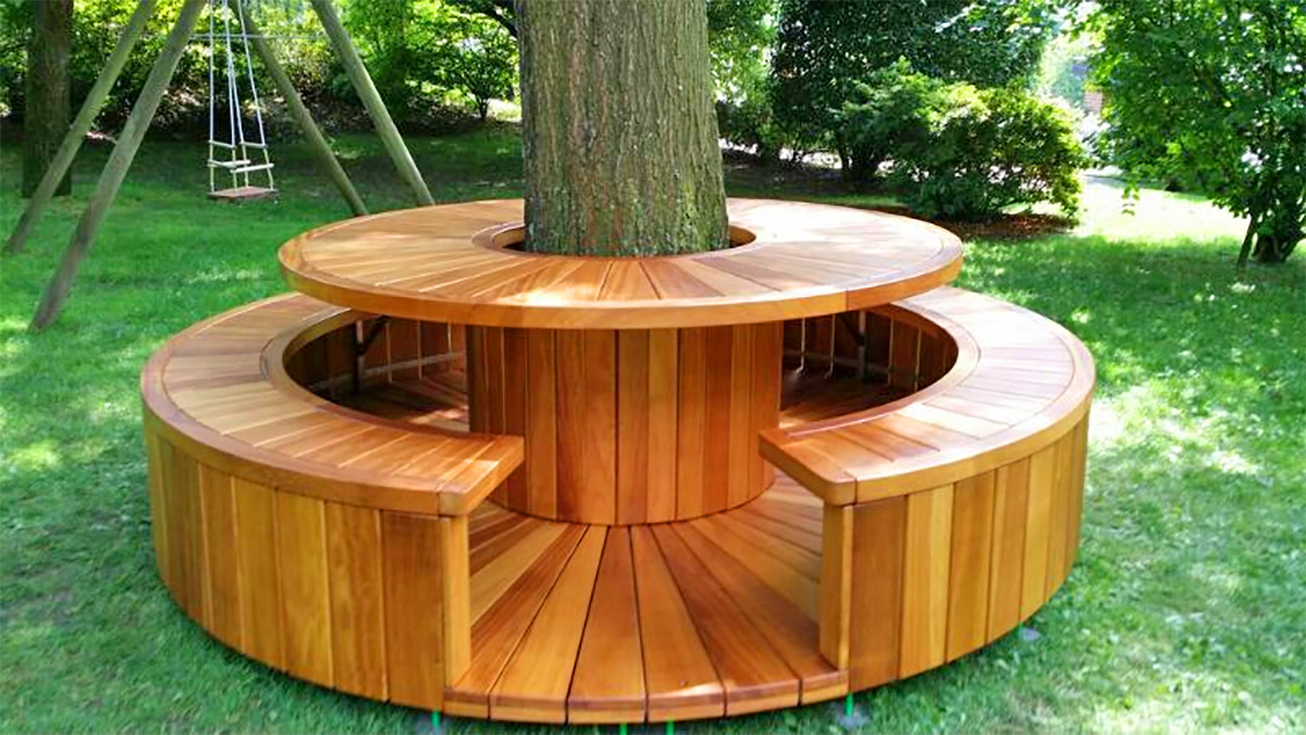 These Wrap-Around Tree Benches Provide Beautiful Outdoor Seating