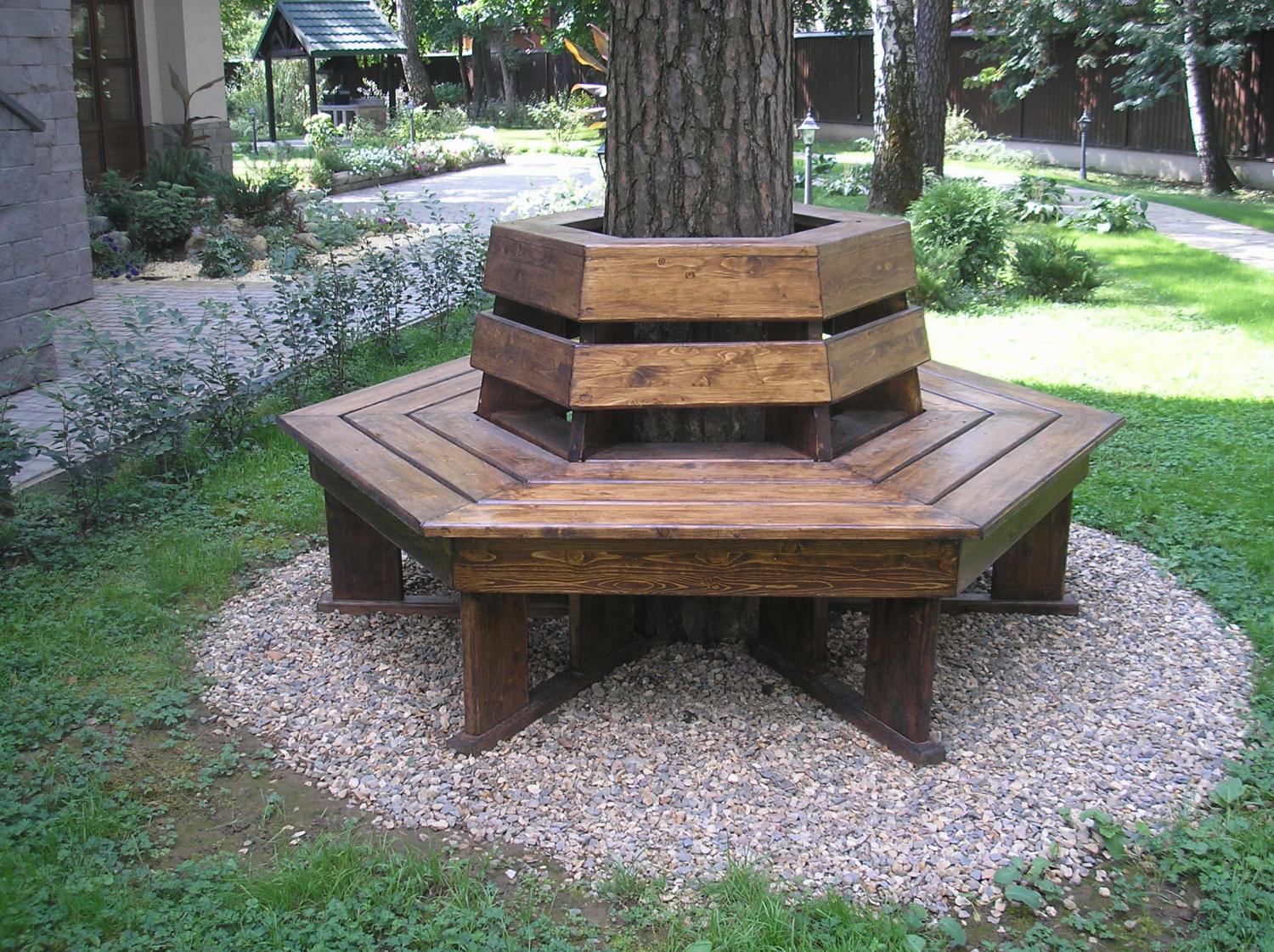 Wrap Around Wooden Tree Bench 3041 