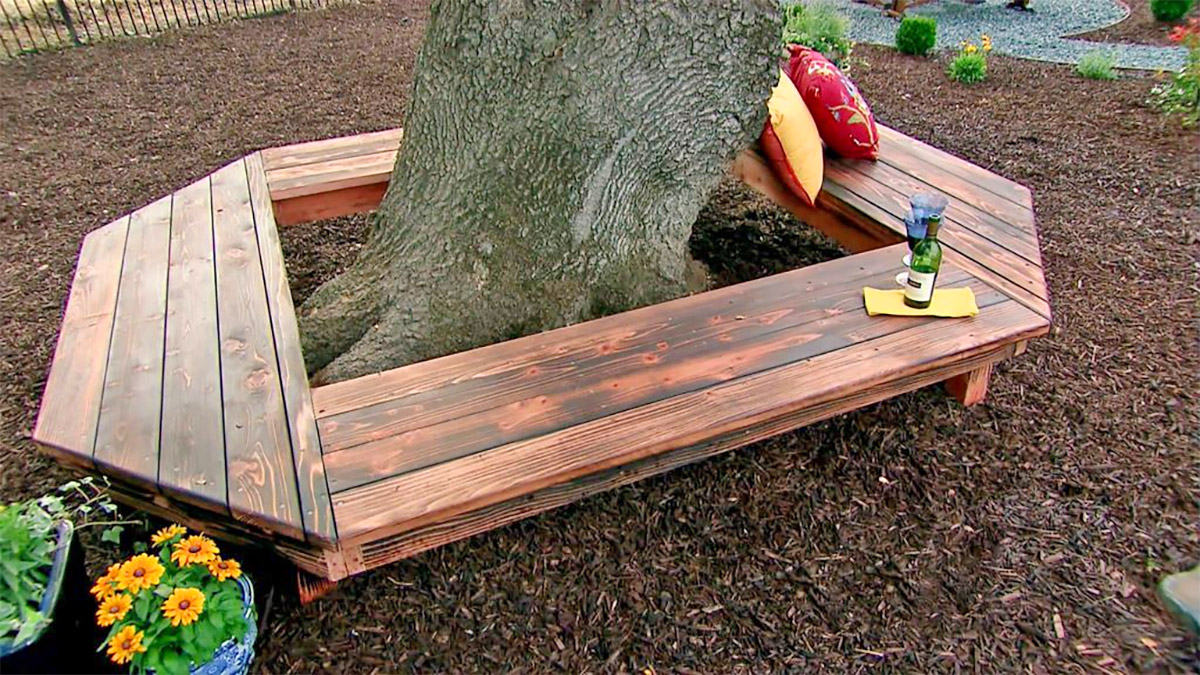 Wrap Around Wooden Tree Bench 6262 