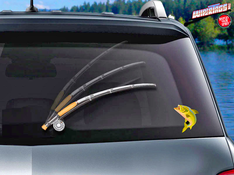Fishing Rod Rear Wiper Blade Attachment Decal