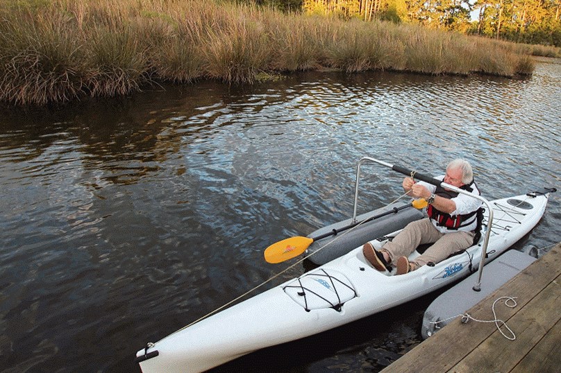 The Yak-a-Launcher Is An Easy Kayak Entry Device For The Elderly