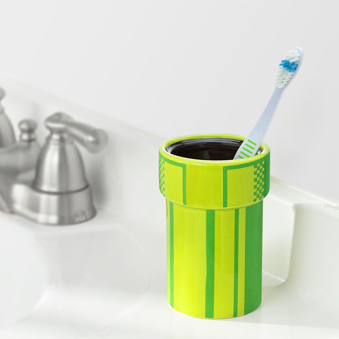 Super Mario Warp Pipe Toothbrush Holder