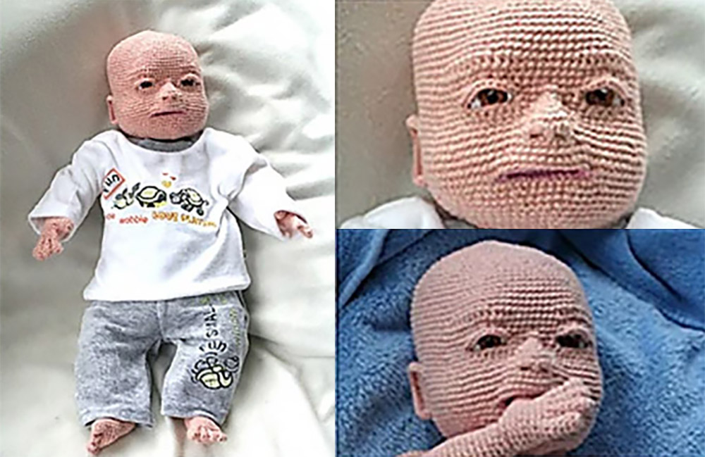 Crochet Baby With Realistic Features - Creepy crochet baby doll