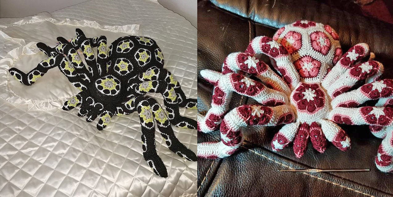 Giant Crochet Spider - Soft cuddly knit tarantula spider crochet pattern
