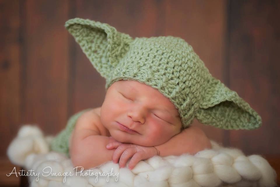 Baby Yoda Crochet Hat Baby Yoda Hat Newborn Hat Newborn Hat 