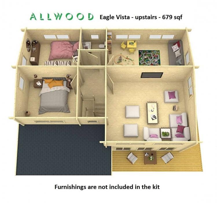 2-Story DIY Cabin Kit - Prefab cabin kits on amazon - Allwood log cabin kits