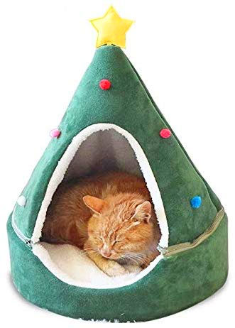 Christmas Tree Cat Bed