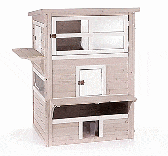 Luxury Cat Apartment - Outdoor cat house with balcony - Trixie natura Cat Home XXL - Gatsby Cat House