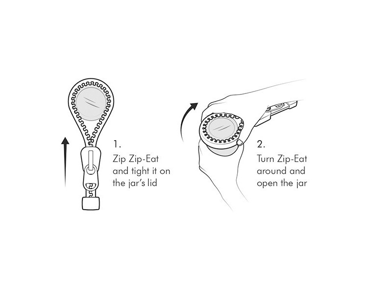 Zip-Eat! Zipper Shaped Jar Opener
