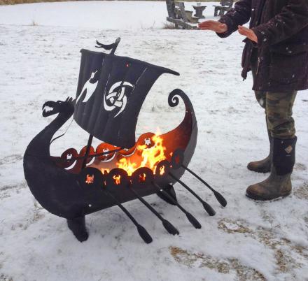 This Viking Ship Fire Pit Will Give You The Manliest Backyard Ever