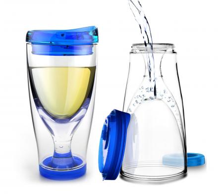 Vino2Go Double Sided Tumbler Puts Wine On One Side, Ice On The Other
