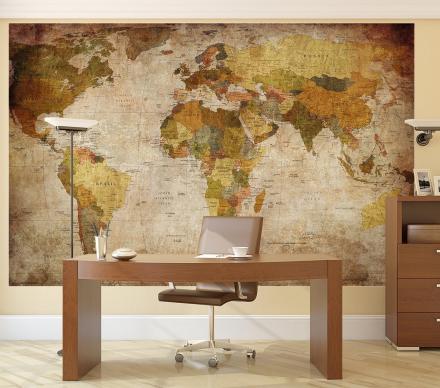 Vintage World Map Wall Mural