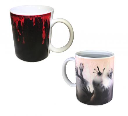 Walking Dead Zombie Mug Shows Zombies When Hot Liquid is Added