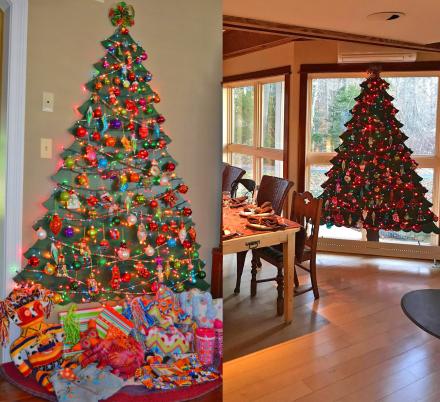These Flat Wall Mounted Christmas Trees Will Save Tons Of Space In Smaller Homes