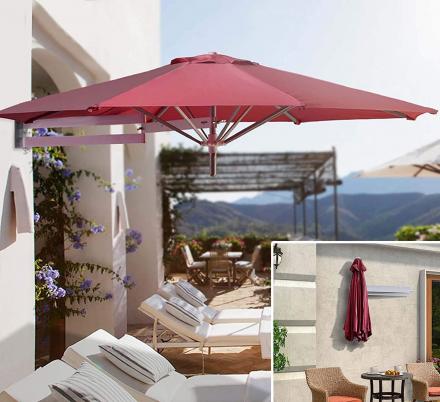 This Wall-Mounted Umbrella Saves Floor Space On Your Patio Or Deck