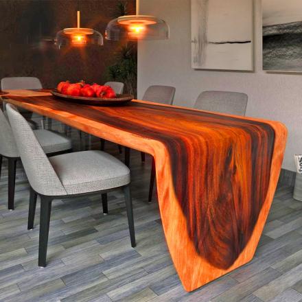 These Live Edge Dining Tables Have a Waterfall Design That Curves To Touch The Floor