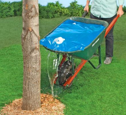 This Wheelbarrow Water Bag Easily Gets Water To Places Without A Garden Hose